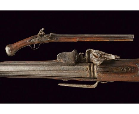 dating: mid-17th Century provenance: Europe, Smooth-bore, two-stage, 13 mm cal. barrel; first part with well relieved raisers