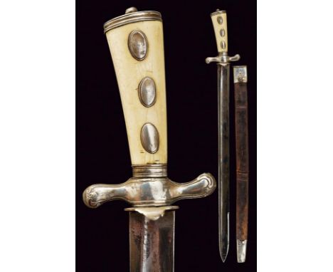 dating: circa 1800 provenance: Austria, Straight, single-and short false-edged blade, with large fuller, engraved at the fort