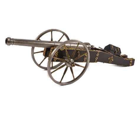 dating: circa 1800 provenance: Germany, Iron, three-stage barrel, with moulded muzzle, base with moulding, vent with a closur