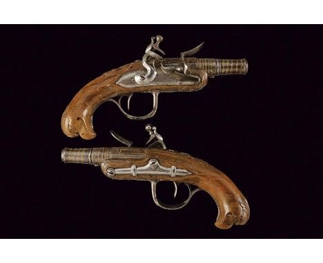 dating: late 18th Century provenance: France, Smooth-bore, three-stage, 9 mm cal. barrels, octagonal in the first segment, th