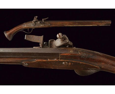 dating: mid-17th Century provenance: Europe, Octagonal, 15 mm cal. barrel. Lock with flat plate with a recessed tang. In work