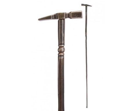 dating: 19th Century provenance: Russia, Iron head, finished and engraved with floral motifs. Iron, finished haft, divided in