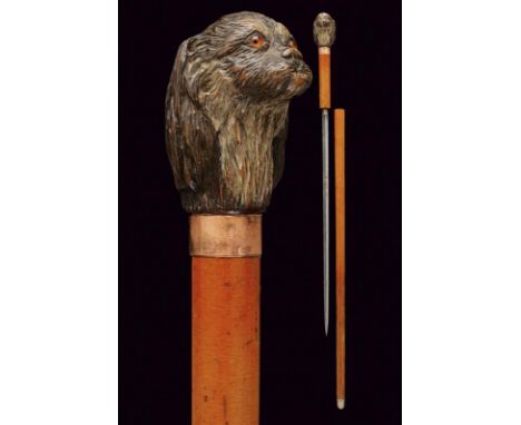 dating: Late 19th Century provenance: Europe, Straight, double-edged blade of lozenge section, with remains of floral engravi