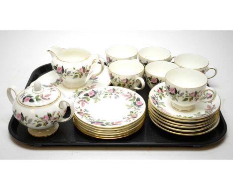 A Wedgwood 'Hathaway Rose' pattern tea service for six, No. R4317.