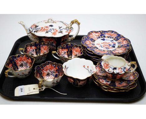 A Wileman/Foley china part tea set, No. 6888.