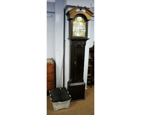 A mid 18th Century and later eight-day longcase clock, by Archibald Strachan, the 12in. brass dial with silvered chapter ring