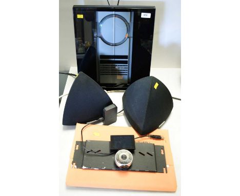 A Bang &amp; Olufsen Beosound 3000 CD tuner, type number 2672; a pair of Bank &amp; Olufsen speakers; a pair of BeoLab4 speak