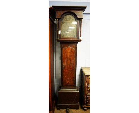 An 18th Century eight-day longcase clock, by John Charlton of Durham, the 12in. brass dial with roman hours and arabic minute