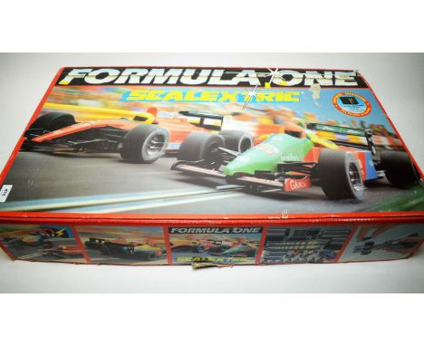 Hornby Scalextric Formula One set, including racing cars and track, contained in box.
