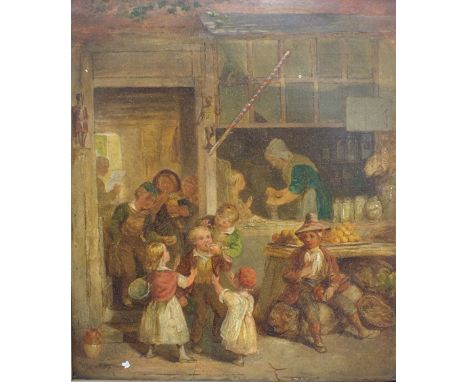 William Hemsley (1819-1893), The Sweet Shop, oil on panel, signed, 27cm x 23cm.  Illustrated
