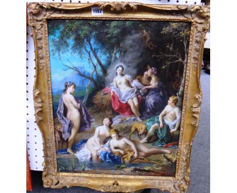 Jonathan Guiness (20th century), Nymphs in a glade, oil on panel, signed, 52cm x 41cm.