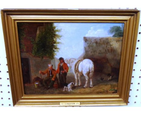 Edmund Bristow (1787-1876), A midday rest, oil on panel, signed and dated 1842, 25cm x 31cm. 