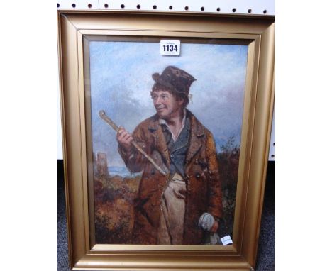 English School (late 19th century), Peasant, oil on panel, 36cm x 26cm.