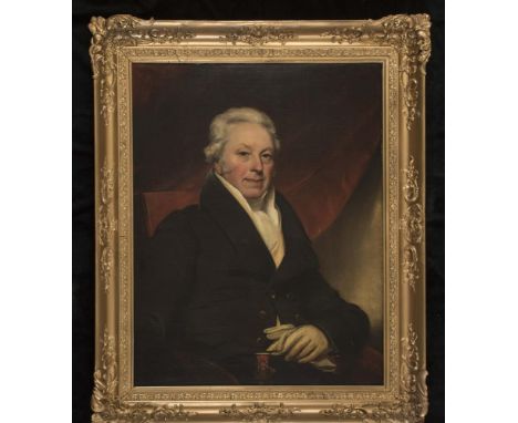 MARTIN CREGAN (Irish 1788-1870), Portrait of George Thompson of Dublin, Seated, half length, oil on canvas, signed, dated 182