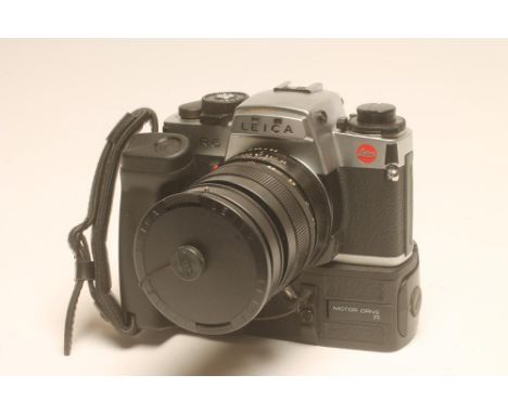 A LEICA R6 CAMERA, with Leica motor drive R, Leitz Wetzlar macro lens and a Leitz E60 filter (4) (Est. plus 21% premium inc. 