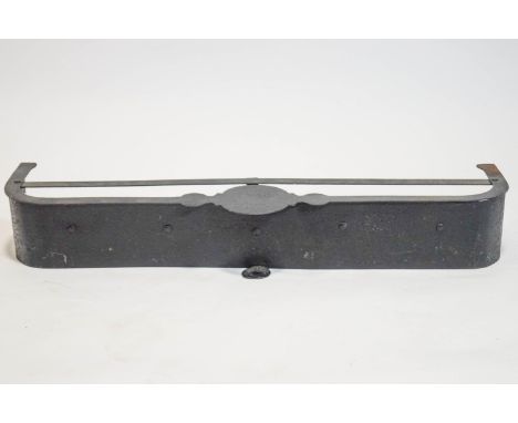 An early 19th century iron trivet fender, 12cm high x 83cm wide x 20cm deep