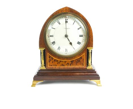 A French (Duverdrey &amp; Bloquel) eight day mantel clock, the enamel dial inscribed with retailer's marks for 'Charles Despr