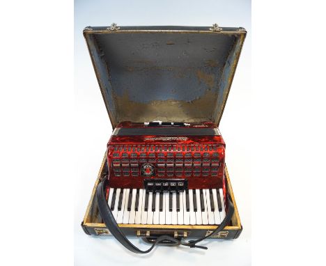 A Royal Standard 'Meteor' piano accordion, cased40 cm wide