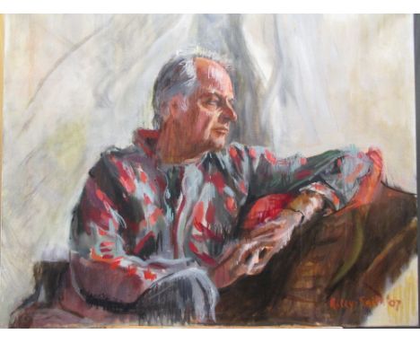 Louise Riley-Smith (British, 20th Century), Portrait of John Holder, head and shoulders, seated, signed lower right "Riley-Sm