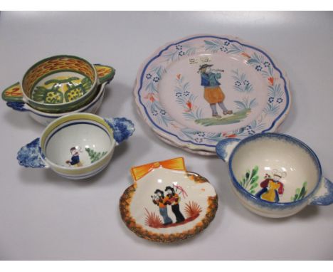 A collection of Quimper pottery  