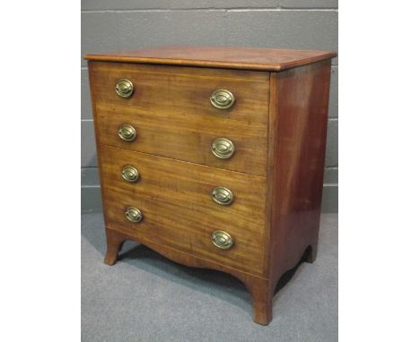 A Regency mahogany commode converted into a drinks cabinet on splayed feet, 77 x 69 x 46cm  