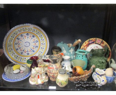 A quantity of mixed English and Continental ceramics to include a Royal Worcester 'Lord Nelson' commemorative plate, bowls, j