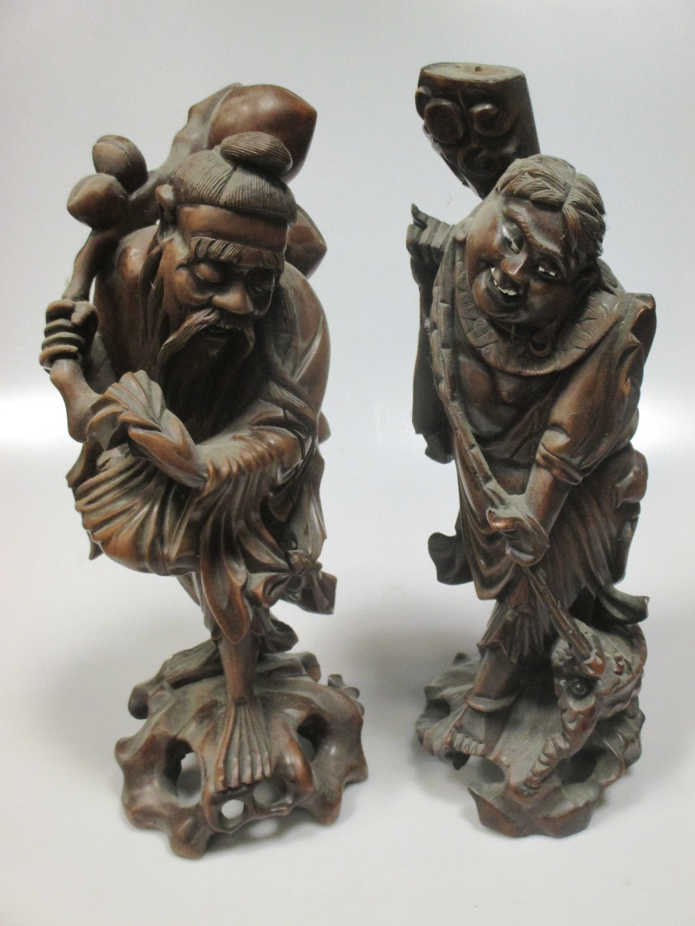 Chinese carved wood figures of The Immortals (6) in Cheffins Fine Art