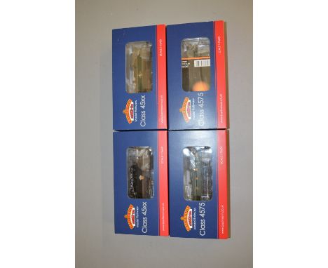 OO Gauge. Four boxed Bachmann Tank Locomotives, 32-129A Class 45XX BR Black, 32-130 Class 45XX BR Green, 32-139 Class 4575 GW