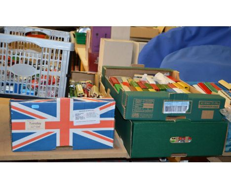 A very large quantity of diecast model buses by Corgi Original Omnibus Company, unboxed, contained in five trays. Together wi