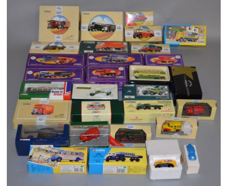 28 x Corgi diecast models, all commercial vehicles including Cadbury's. Overall appear VG, boxed.