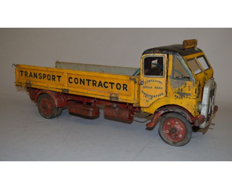 A vintage  large scale Delivery Lorry model,approximately 60cm in length and primarily of wooden construction with fitted mot