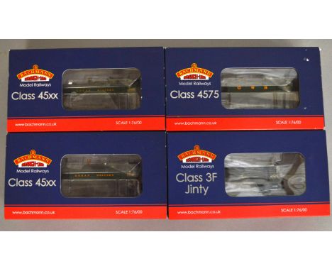 OO Gauge. Four boxed Bachmann Tank Locomotives, 32-131 Class 45XX GWR Green, 32-127B Class 45XX Great Western, 32-139 Class 4