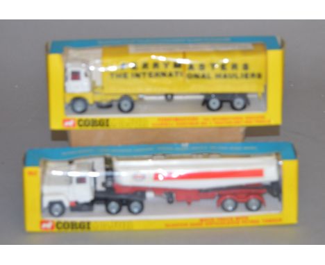 Two boxed Corgi Toys 1152 Mack Truck with 'Esso' Tanker Trailer and 1147 Scammell Handyman Tractor Unit and Trailer 'Ferrymas