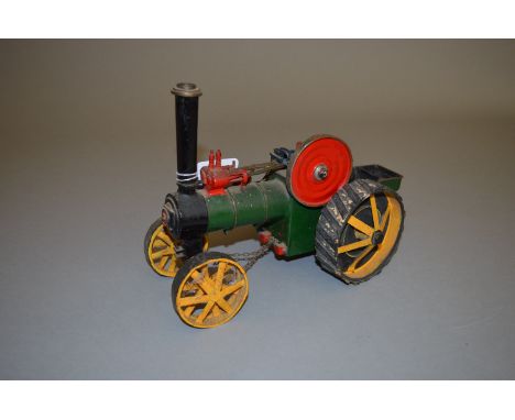 Unknown maker - pressed steel static model of a traction engine. Max Height 20cm.