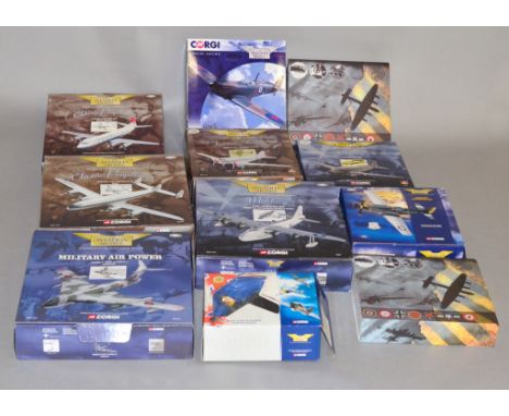 Eleven boxed diecast Aircraft models by Corgi and Atlas Editions. Overall models appear G+ in G/G+ packaging. (11)