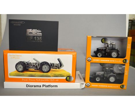 A boxed Universal Hobbies 'Dual Drive Ferguson TED-40' Tractor in 1:16 scale, limited edition of 2500 together with three oth