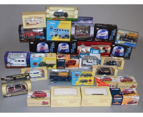 28 x diecast models, all emergency vehicles, by Corgi and others. Overall appear VG, boxed.