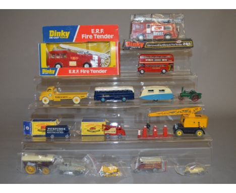 Two boxed Dinky Toys Fire Engine models, 266 and 285, both G+/VG in G boxes together with two boxed Matchbox 1-75 series mode