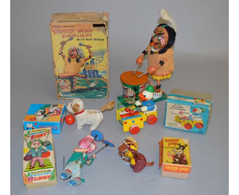 A boxed Marx battery operated 'Nutty Mad Indian with war whoop', appears G+/VG with clean battery compartment in P/F box, tog