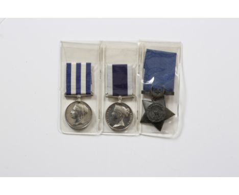 THREE MEDALS relating to Engine Room Artificer WE Bull consisting of an Egypt Medal 1882-1889, undated, when aboard HMS Eurya
