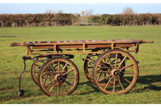 A Victorian Oak Ash And Wrought Iron Funeral Bier The Lift Off Slatted Top With Turned Handles A