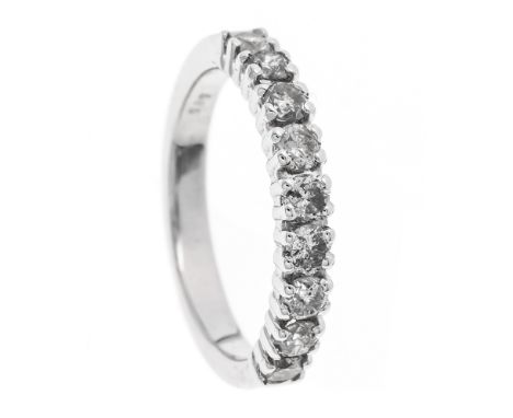 Brillant-Ring WG 585/000 mit 9 Brillanten, zus. 0,90 ct l.get.W-get.W/PI, RG 53, 3,1 g
