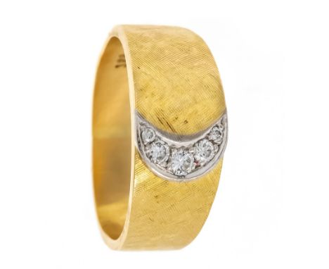 Brillant-Ring GG/WG 750/000 mit 5 Brillanten, zus. 0,10 ct TW-W/SI-PI, RG 54, 6,8 g