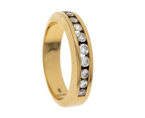 Memory-Ring GG 585/000 mit 10 Brillanten, zus. 0,50 ct TW-W/VVS-VS, RG 55, 5,7 g