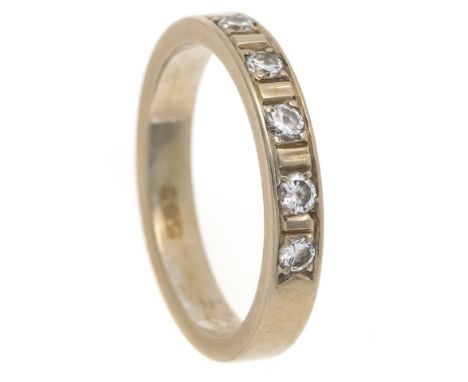 Memory-Ring WG 585/000 mit 5 Brillanten, zus. 0,15 ct W-l.get.W/SI, RG 55, 3,9 g