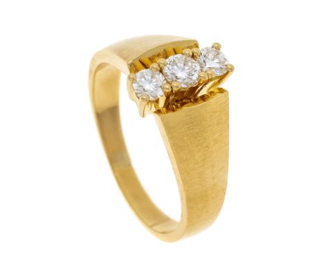 Brillant-Ring GG 750/000 mit 3 Brillanten, zus. 0,45 ct TW/VVS, RG 56, 7,3 g