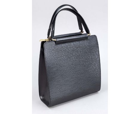 Louis Vuitton, Small Epi Noir Handbag, schwarzes strukturgeprägtes Epi-Leder mit Details aus schwarzem Glattleder, goldfarben