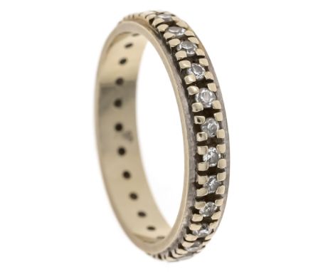 Memory-Ring GG/WG 585/000 mit 24 Achtkant-Diamanten, zus. 0,17 ct l.get.W-W/SI-PI, RG 54, 2,7 g