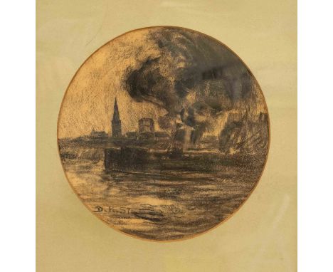 Dora Koch-Stetter (1881-1968), deutsche expressionistische Landschafts- und Porträtmalerin in Ahrenshoop. Hafen vin Rostock, 