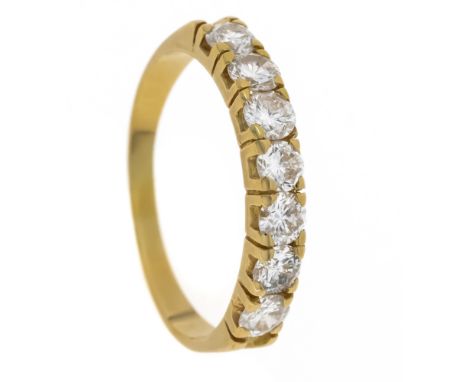 Memory-Ring 585/000 ungest., gepr., mit 7 Brillanten, zus. 1,0 ct W/SI-PI, RG 57, 2,7 g